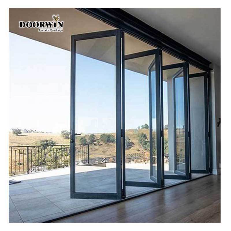 Doorwin Original factory price heat insulation system double triple glazed aluminium sliding folding screen doors