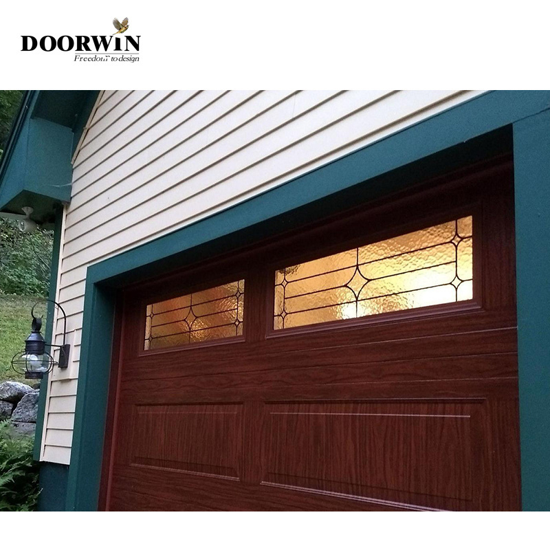 Doorwin Luxury Impact Tempered Aluminum alloy frosted modern new black combined automatic aluminum glass garage door