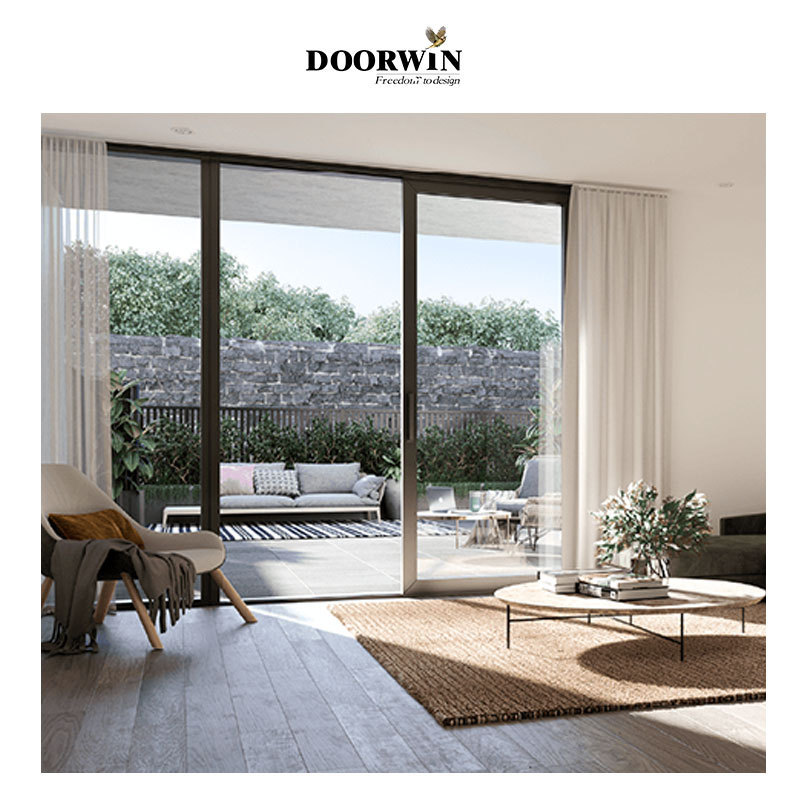 DOORWIN customized double glazed simple design aluminum ultra narrow frame balcony window aluminum frame casement house windows