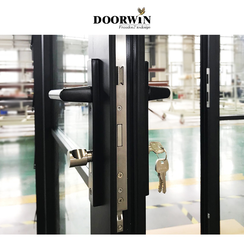 Doorwin Australia Standard Double Glass Aluminium Hinged Door Half Glass Half Aluminum Residential Panel Casement Door