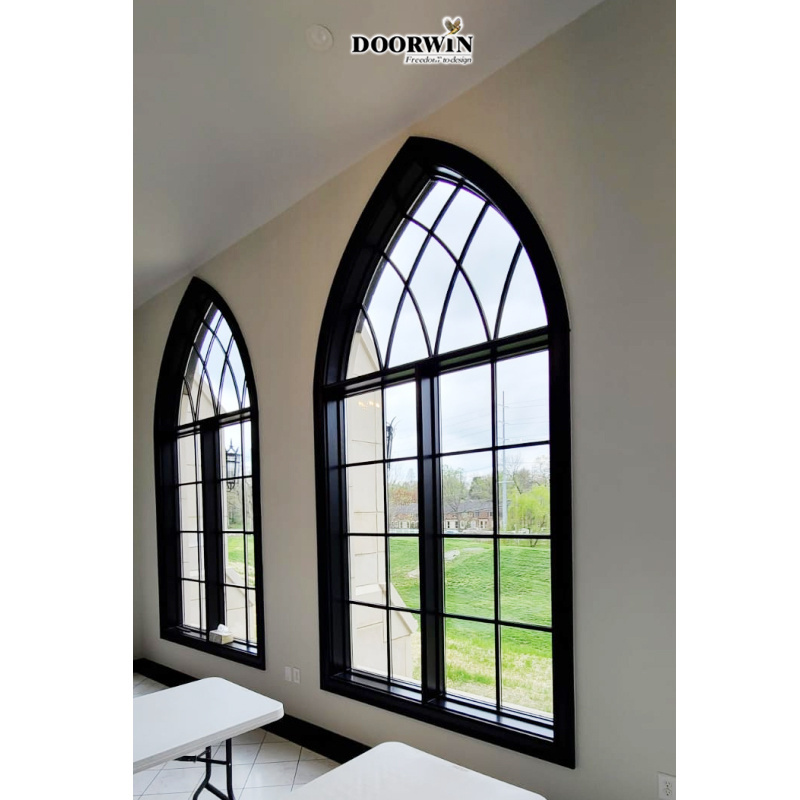 Doorwin  Best Price Latest Design Doors And Windows Aluminum Clad Wood American Casement Windows with Foldable Crank Handle