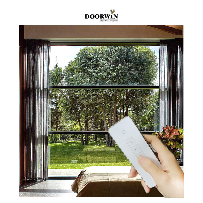 Doorwin Outdoor Retractable Sash Panorama Window Electric Motorized Aluminium Vertical Sliding Guillotine Windows