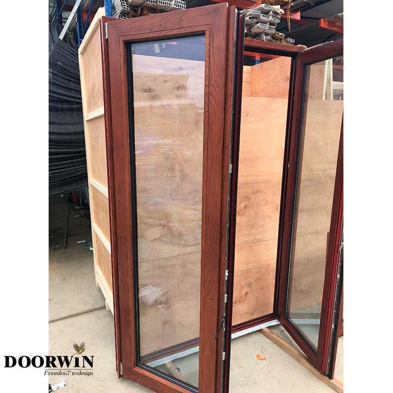 Doorwin China Factory direct best price swing Full casement opening wood cladding aluminium louver Air ventilation manual window