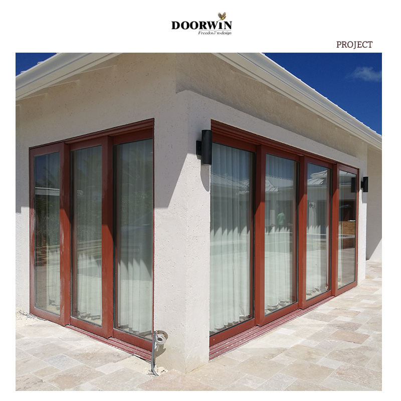 Doorwin Door Supplier Energy Efficient Double Tempered Glass Multi Slide Patio Door Aluminum Exterior Sliding Door