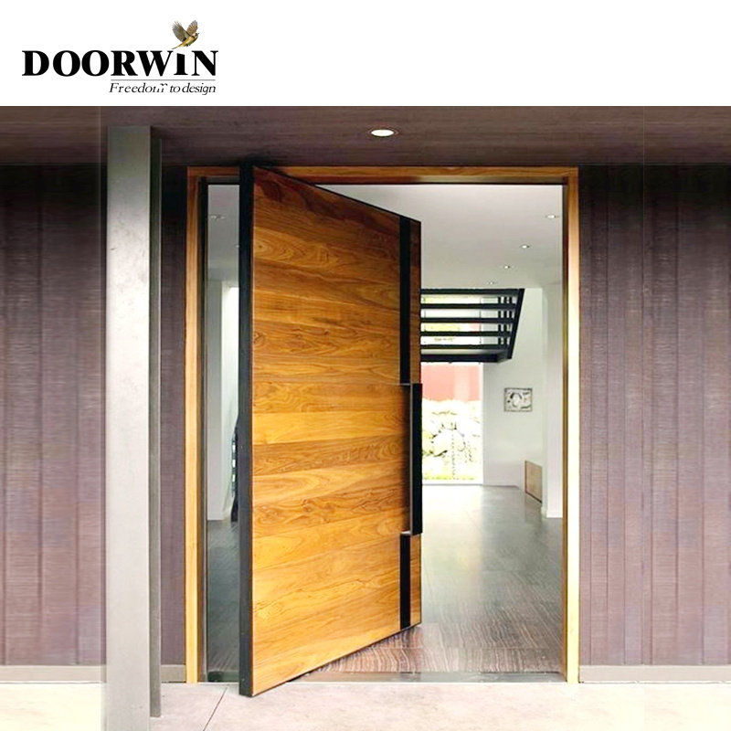 American Style Contemporary Solid Wood Entry Main Entrance Wooden Doors Front Doors For Houses Modern Exterior Main Pivot Door