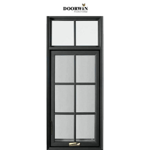 American Style Aluminium Frame Window Residential Double Safe Glass Crank Open Out Swing Window