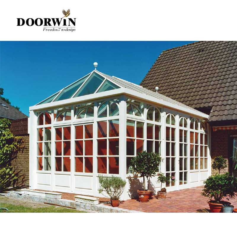 Doorwin China Manufacturer Four Season Solarium Hollow Sun House free standing aluminium glass sunroom