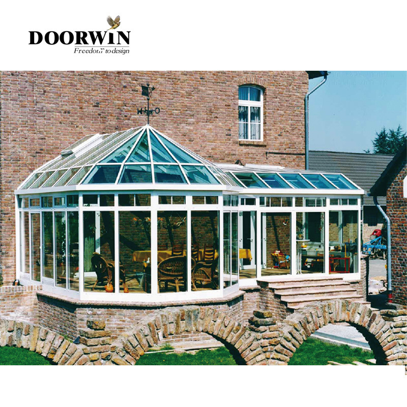 Doorwin China Manufacturer Four Season Solarium Hollow Sun House free standing aluminium glass sunroom