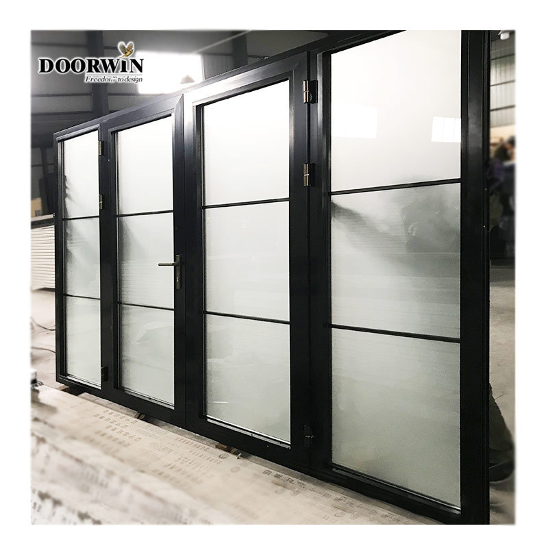 Commercial Sound proof Thermal Break Aluminium Floor Hinge Glass Door Double Glazed Front Entrance Door for depot & home