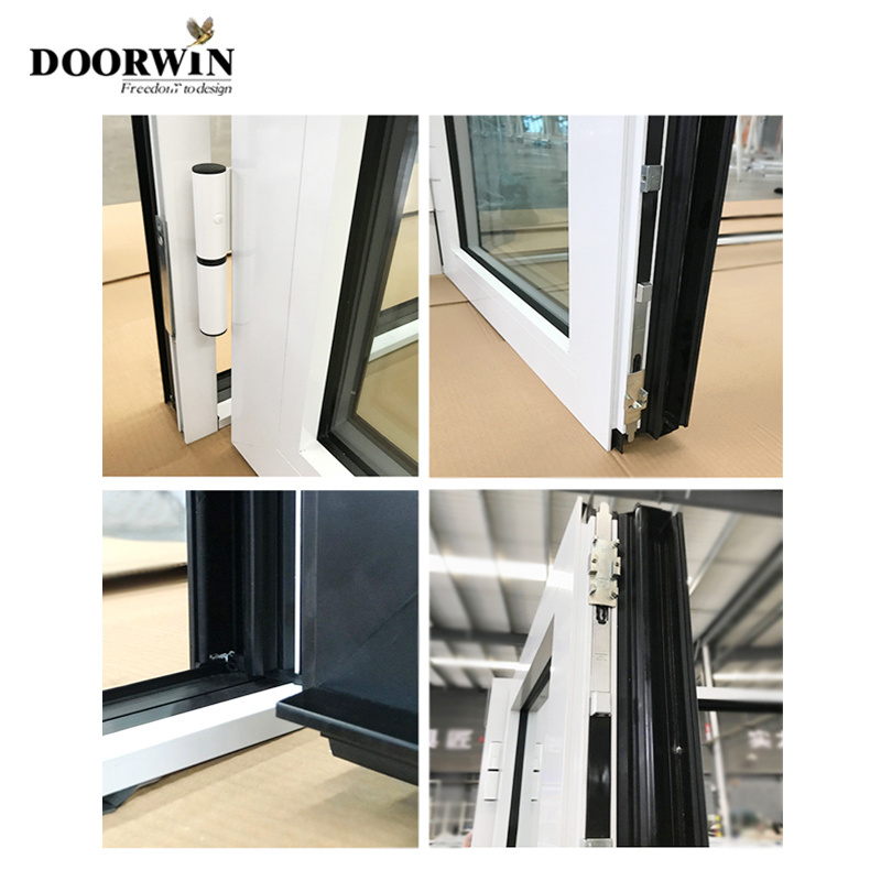 Popular in North America Double Tempered Glass Narrow Frame Thermal Break Aluminum Swing Hinged Door