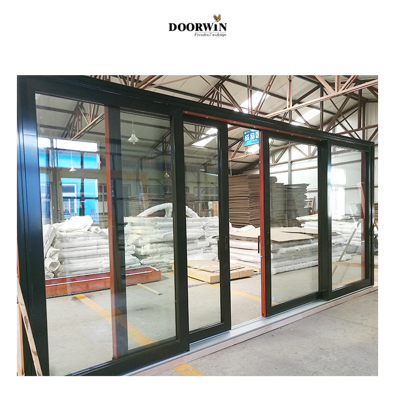 Doorwin Door Supplier Energy Efficient Double Tempered Glass Multi Slide Patio Door Aluminum Exterior Sliding Door