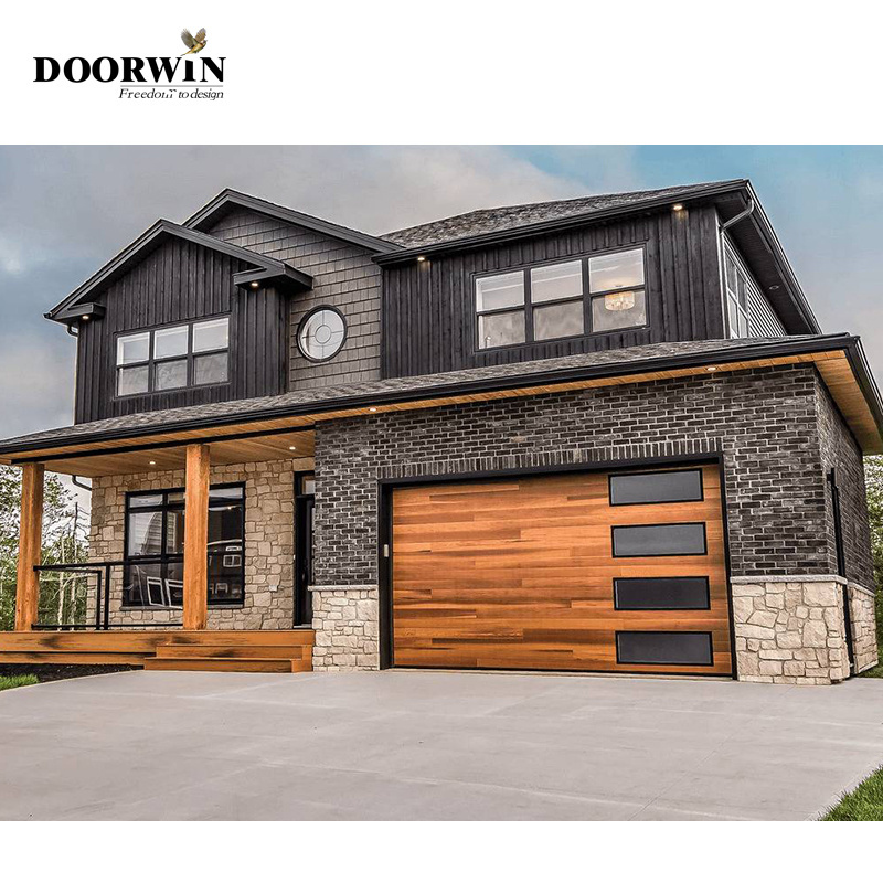 Automatic Brown Color Vertical Tilt Up Bifold Garage Door