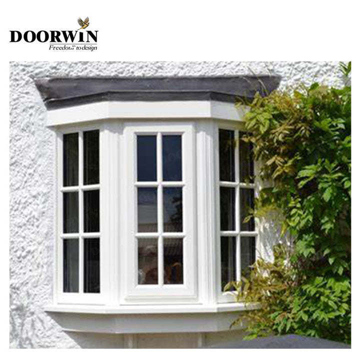 Doorwin New design triangle Aluminum clad wood Fixed Awning glass 6 foot  sliding bay triangle fixed bay-bow window