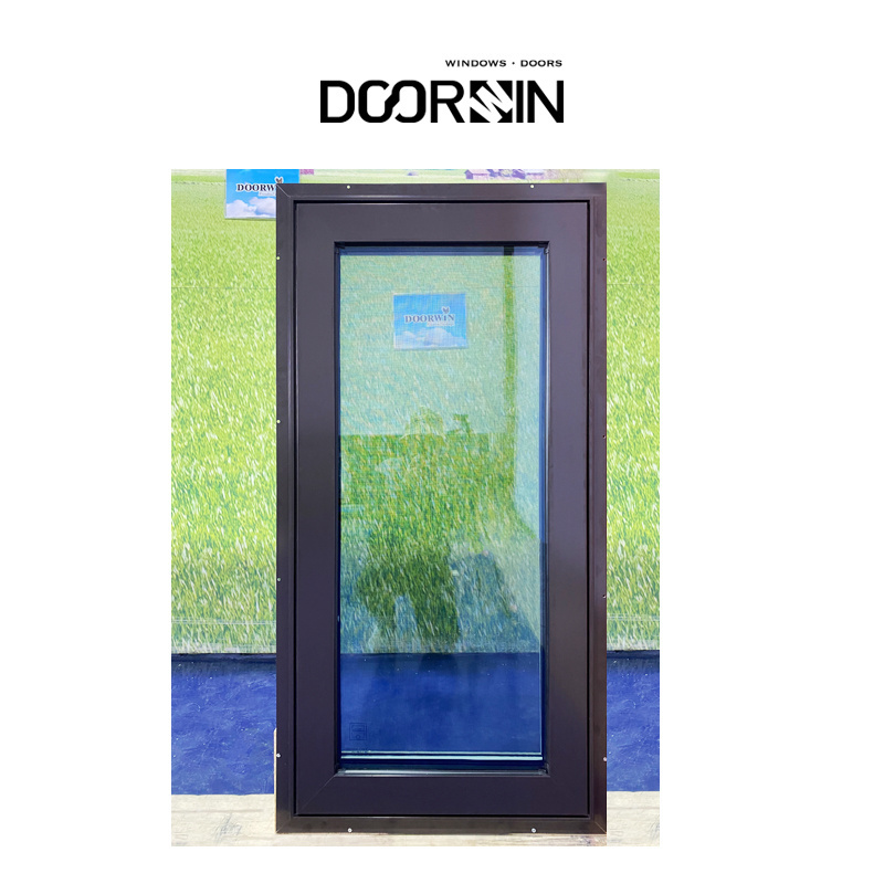 American Style Aluminium Frame Window Residential Double Safe Glass Crank Open Out Swing Window