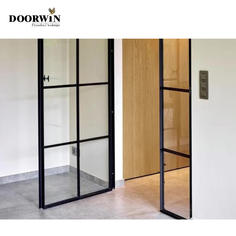 Simple Design Aluminum Swing Open Exterior Black Metal French Doors Panel Exterior Door Aluminium Security Push and Pull Door