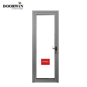 Popular in North America Double Tempered Glass Narrow Frame Thermal Break Aluminum Swing Hinged Door