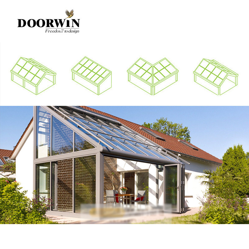 Low-E prefabricated glass house cabins and garden rooms products aluminium cabins and garden room house Doorwin glass sunroom