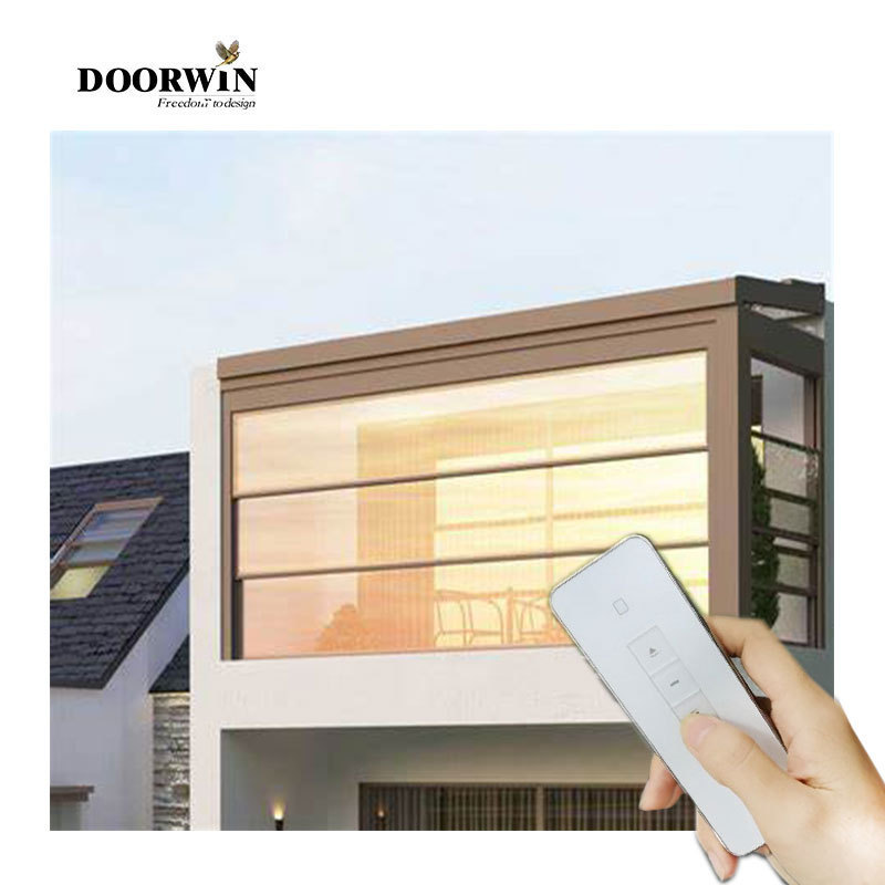 Doorwin Outdoor Retractable Sash Panorama Window Electric Motorized Aluminium Vertical Sliding Guillotine Windows