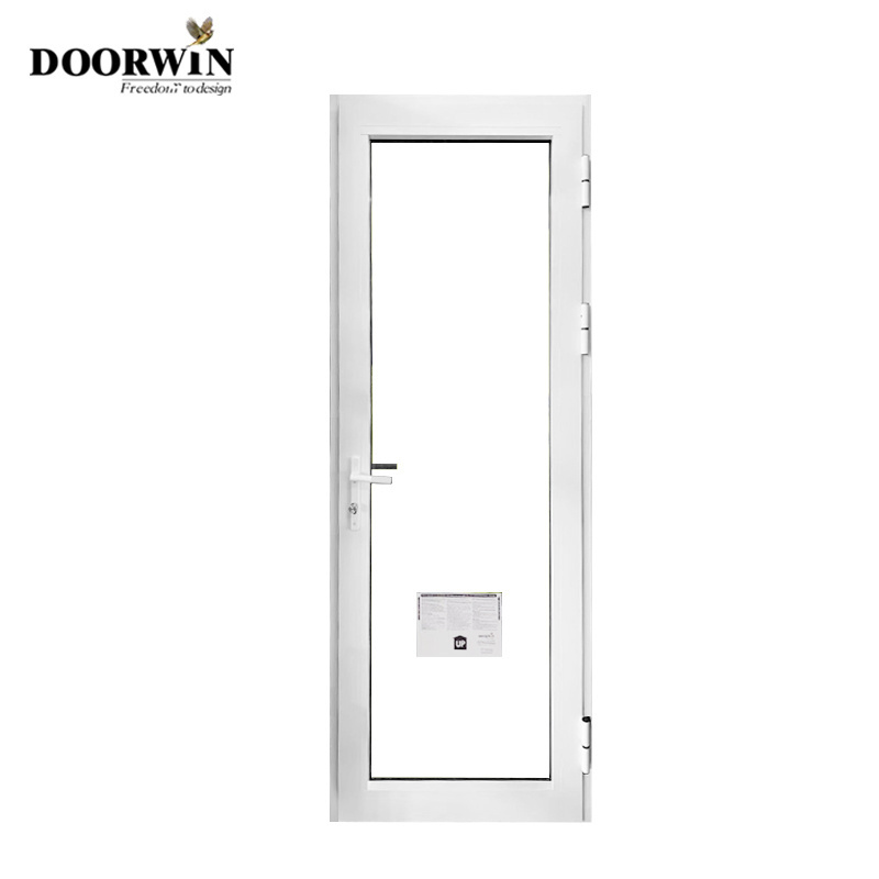 Popular in North America Double Tempered Glass Narrow Frame Thermal Break Aluminum Swing Hinged Door