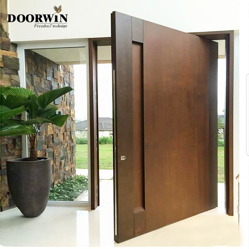 American Style Contemporary Solid Wood Entry Main Entrance Wooden Doors Front Doors For Houses Modern Exterior Main Pivot Door