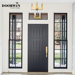 Doorwin China factory supplied top quality glass around doors with side panels arched entrance door solid wood entry door