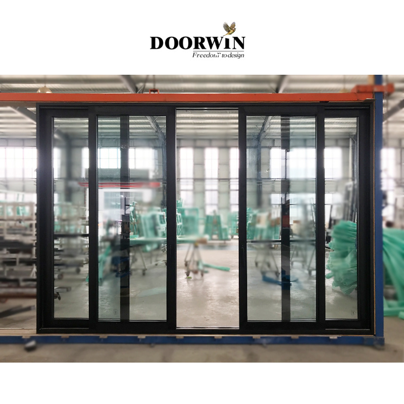 America Standard Super Large Sliding Glass Doors Aluminum Frame Triple Glass Stacking Lift Sliding Doors