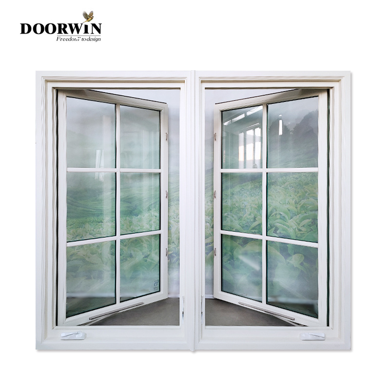 Verified Pro Doorwin American simple design impact resistant aluminium clad wood windows crank open casement windows