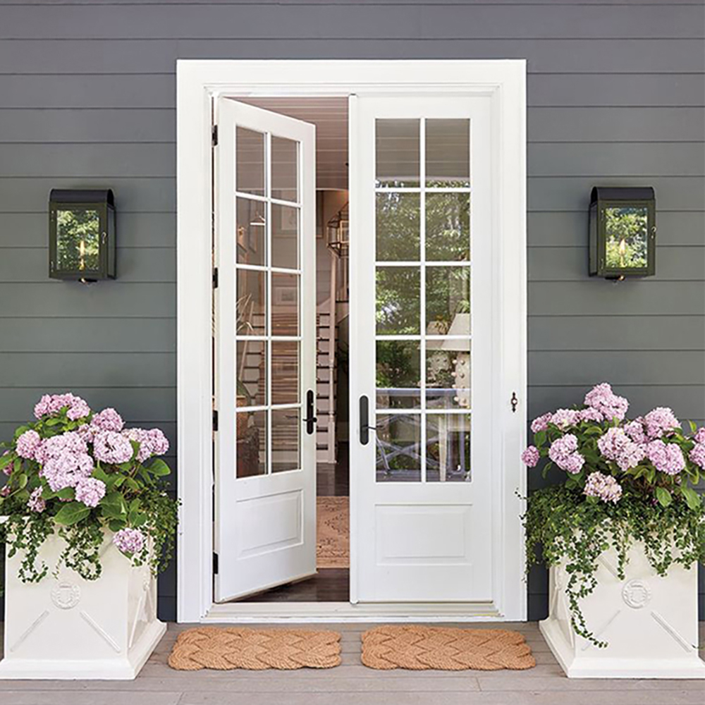 Aluminum security exterior and interior french doors