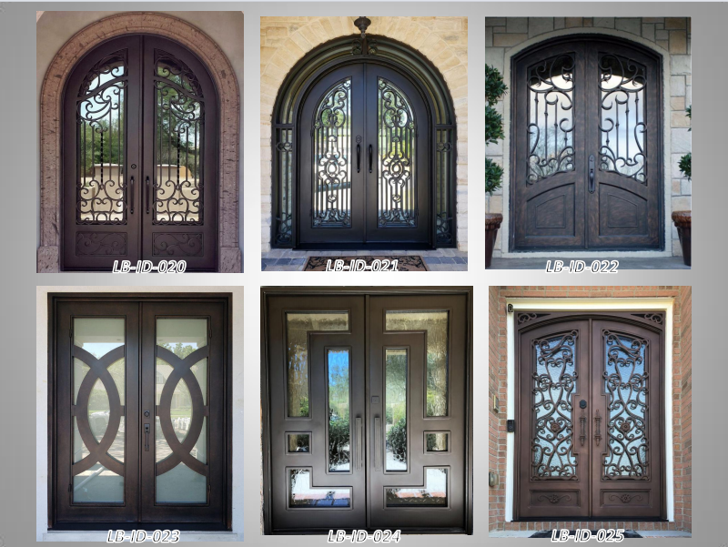 Wholesale Security Exterior Iron Entry Swing Professional Modern Wrought used Commercial Steel Doors with Glass