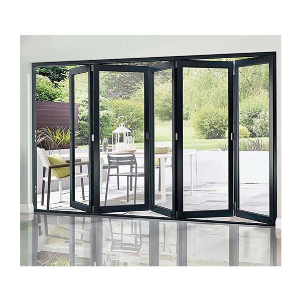 Aluminum alloy double glass sliding folding door with screen