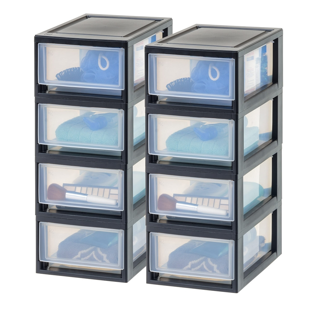 Stackable Storage Drawer Plastic Bin Drawers with Handles Organize Clothes in Closet