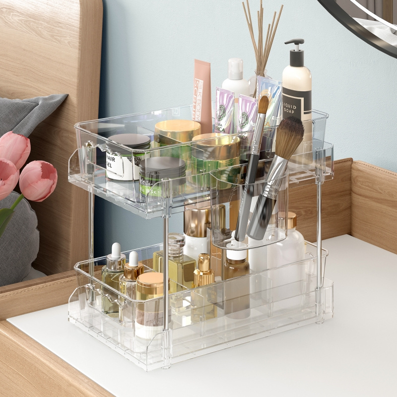 Clear Organizer Drawers Bathroom Cabinet Storage Pull Out Home Organizers Vanity Organizer