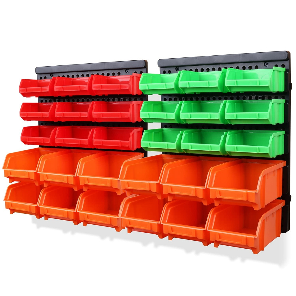 Wall Mounted Storage Bins Parts Rack Garage Tool Organizer Plastic Garage Rack Multifunction