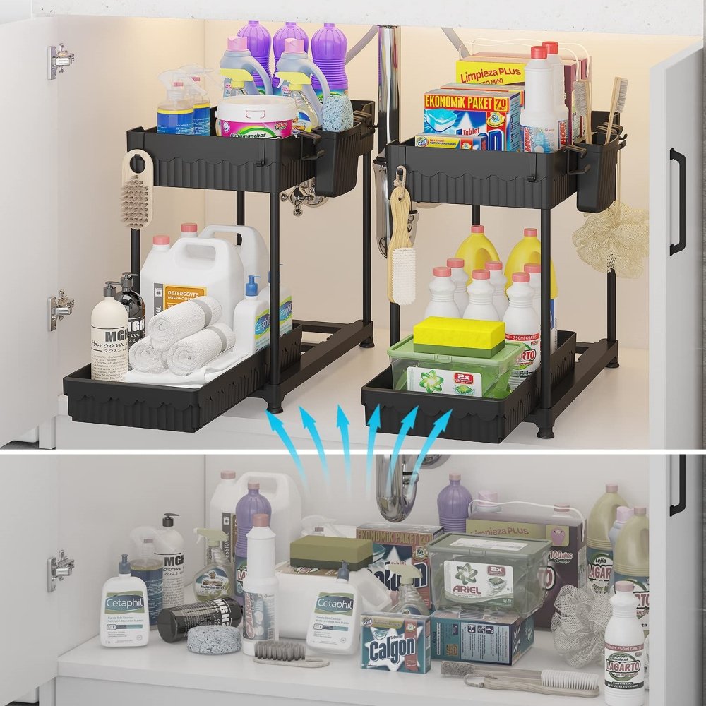 Under Sink Organizers and Storage Multi-Use Under Kitchen Cabinet Storage Shelf