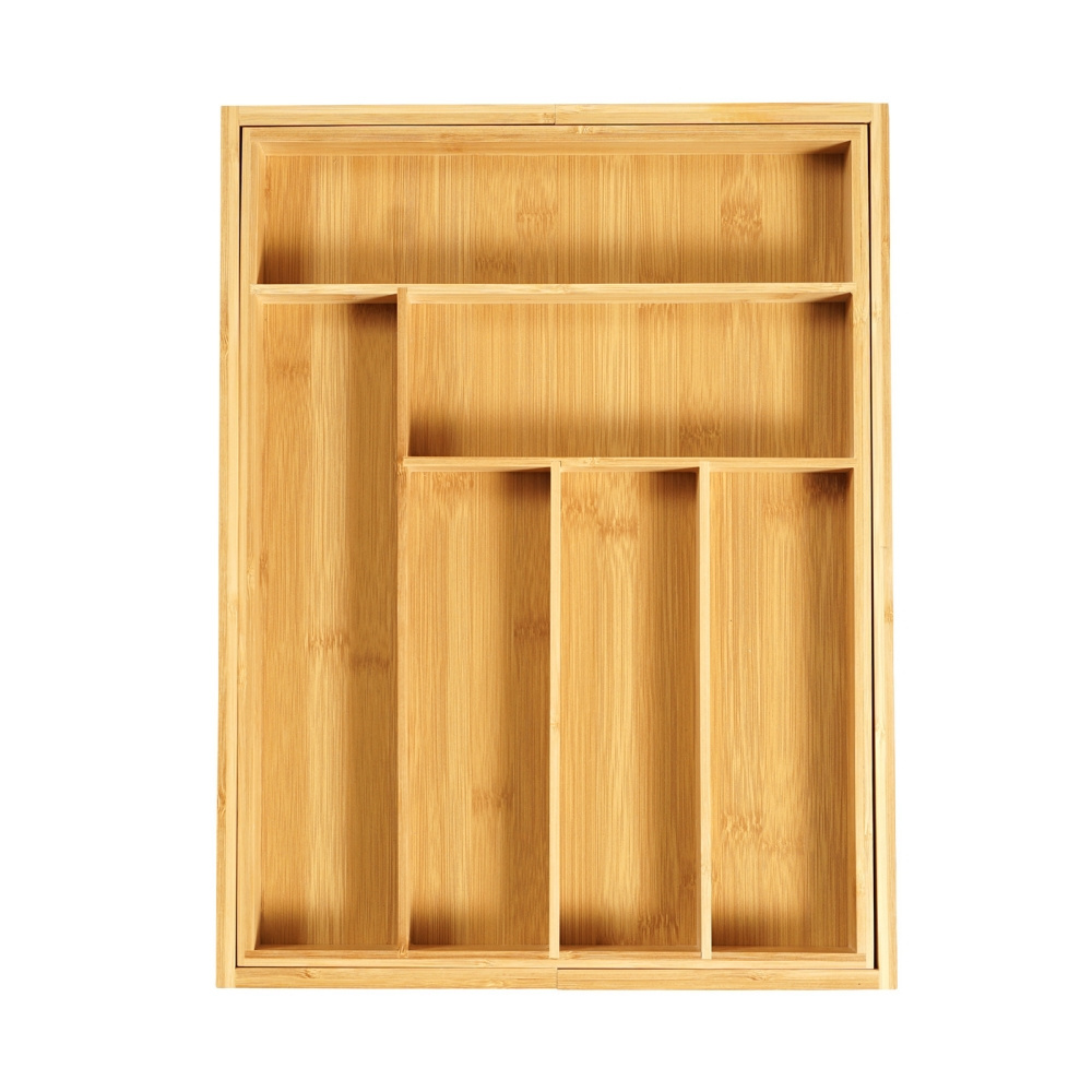 Bamboo Expandable Drawer Organizer for Utensils Holder Wood Drawer Dividers Organizer for Silverware