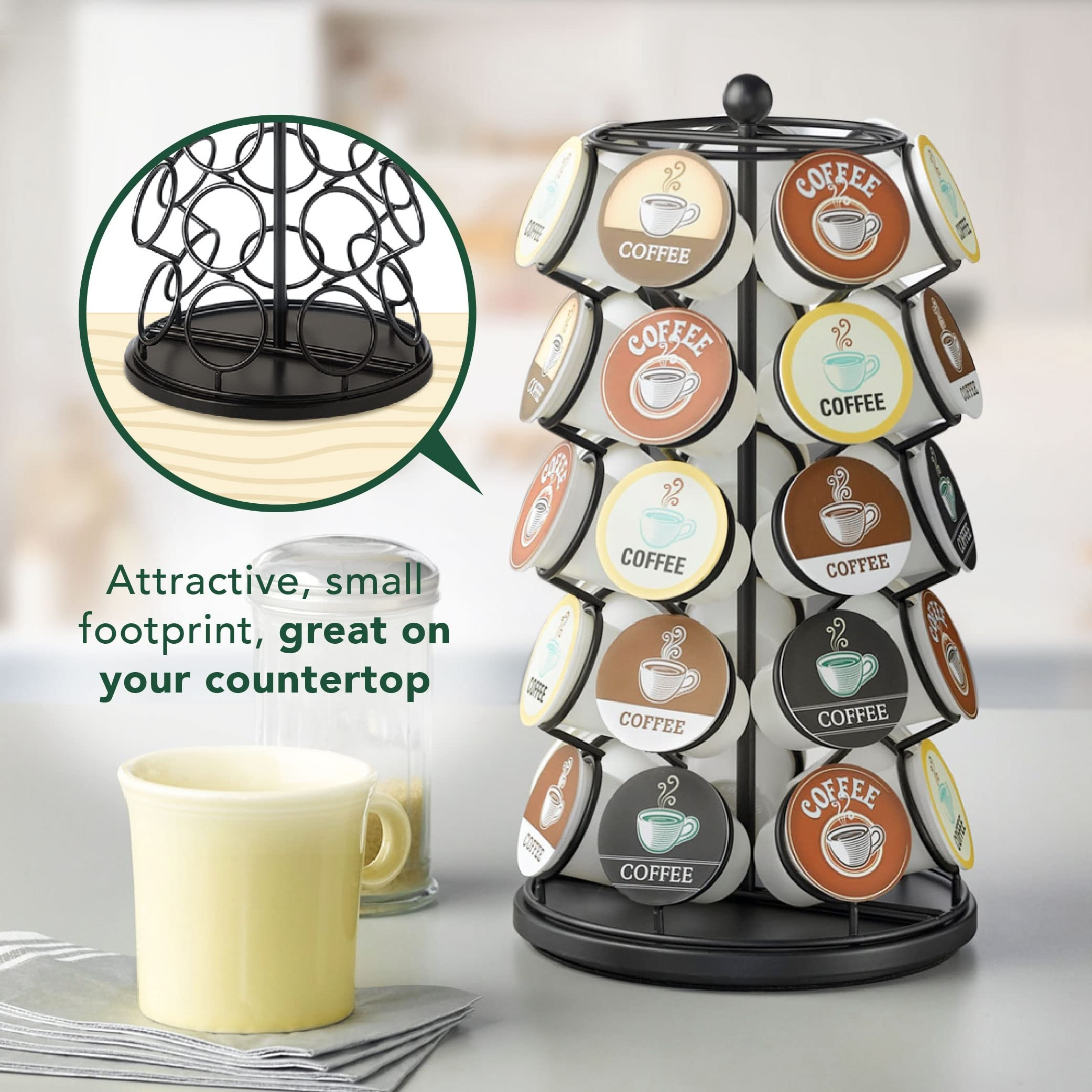 Capsule Coffee Pod Holder Stand Metal Coffee Bar Organizer Cup Holder Coffee Pod Holder