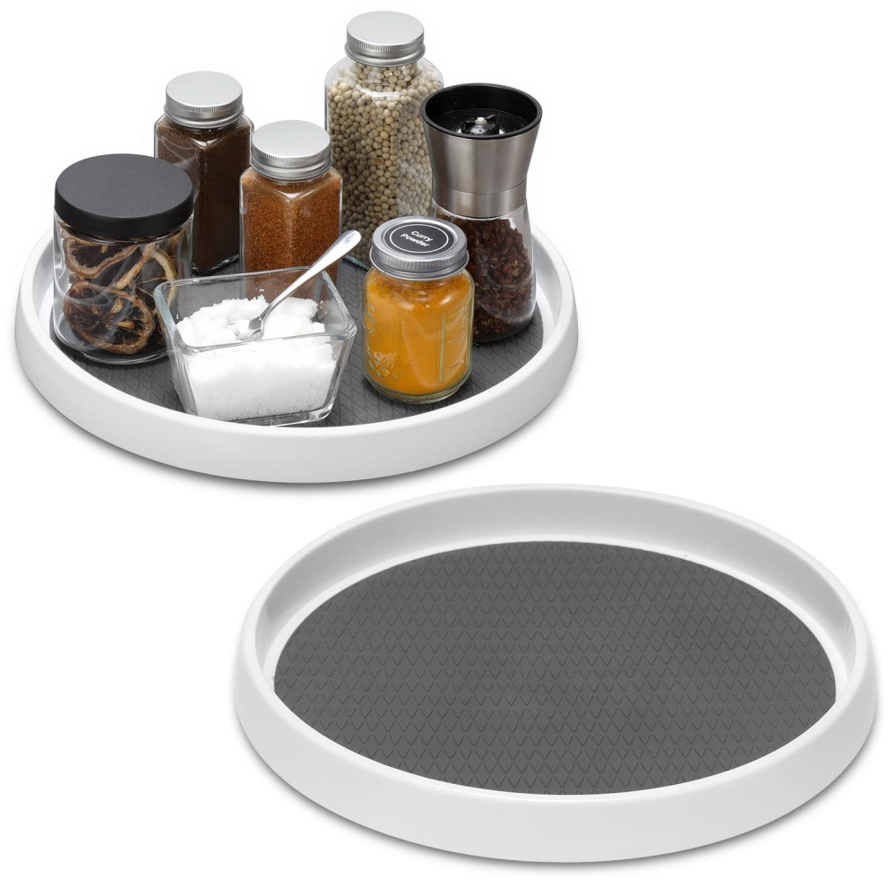 Non-Skid Lazy Susan Organizers Rack for Cabinet Under Sink Organizing Spice Rack Storage