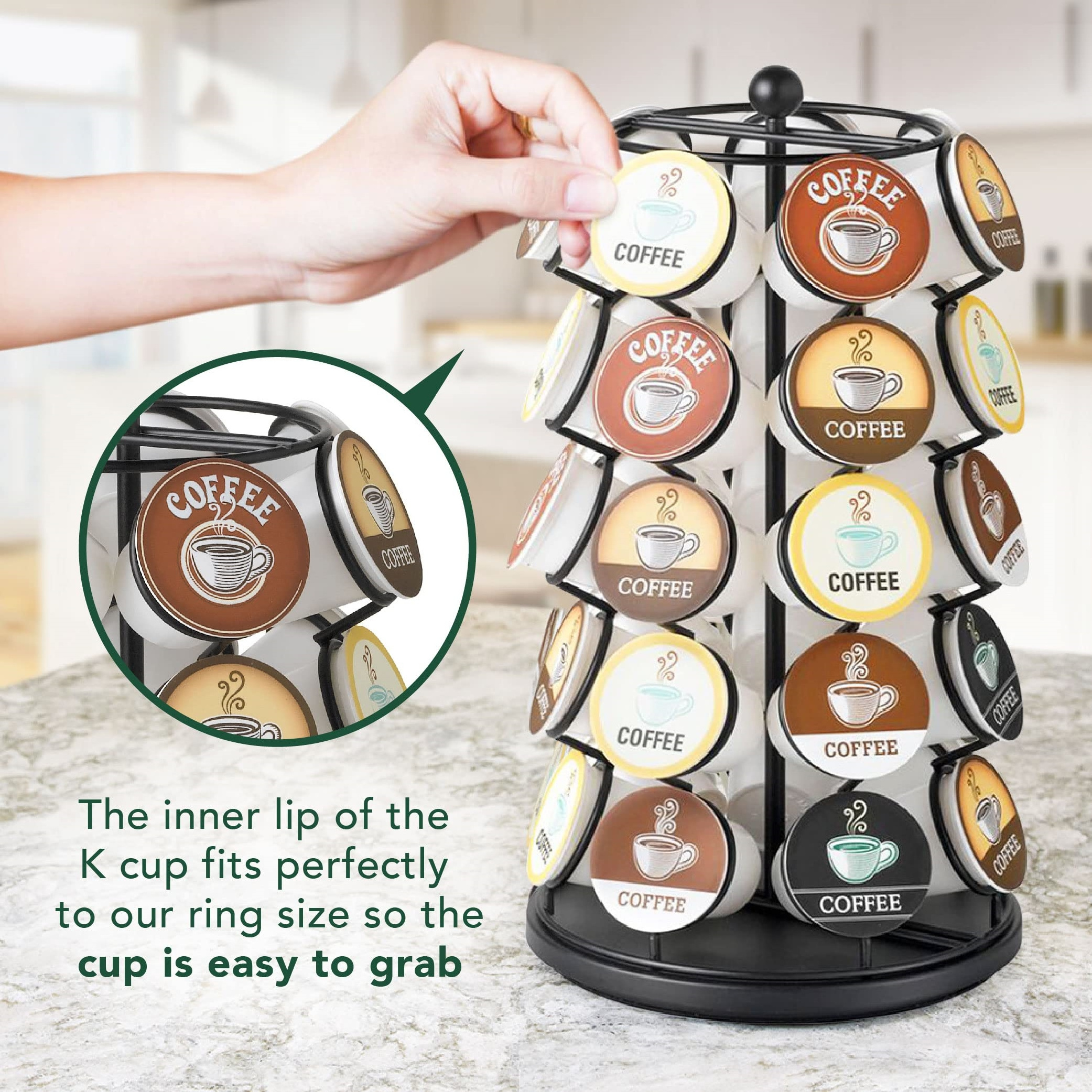 Capsule Coffee Pod Holder Stand Metal Coffee Bar Organizer Cup Holder Coffee Pod Holder