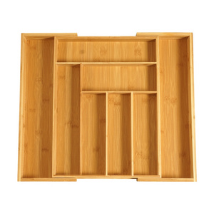 Bamboo Expandable Drawer Organizer for Utensils Holder Wood Drawer Dividers Organizer for Silverware