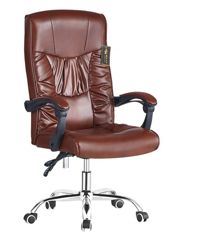 ergonomic white PU leather computer manager work desk office chair