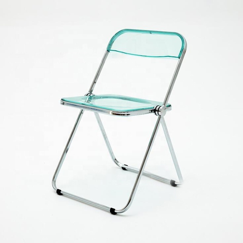 Hot Sale Modern Transparent Acrylic Folding Chair Plastic Chairs Dining Chair with Metal