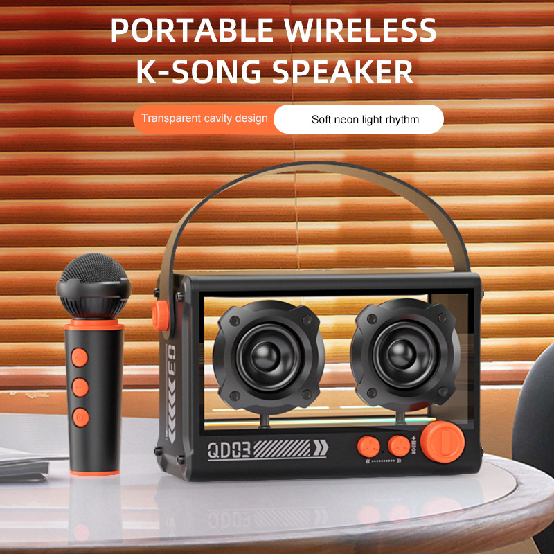 10W Bluetooth audio system with high sound karaoke mini stereo portable bluetooth party mp3 player bluetooth music speaker