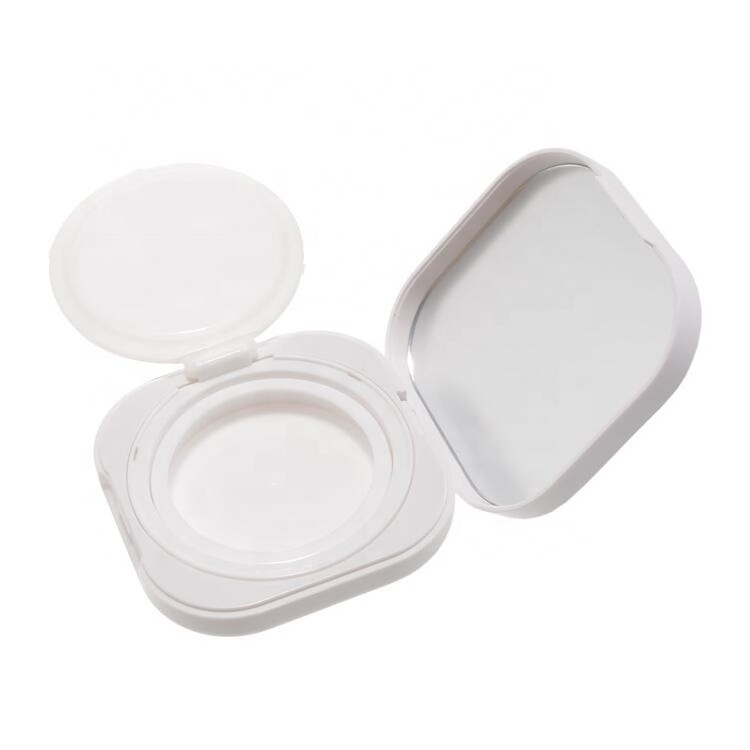 Color Cosmetic Makeup Plastic Air Cushion Container Square Shape Compact Powder Case With Mirror Cosmetic CC Foundation Box