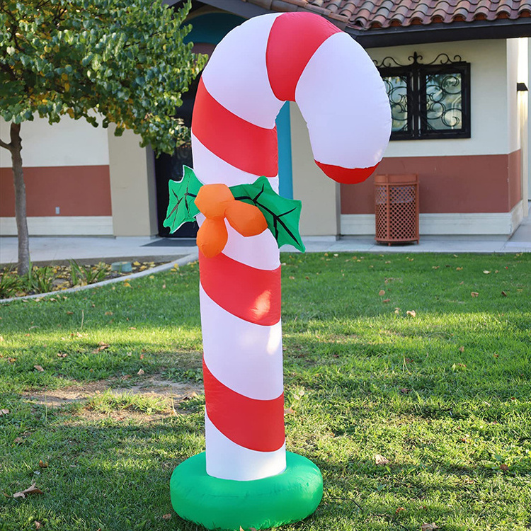 Candy Cane Christmas Inflatables Decoration Inflatables Candy Cane Built-in LEDs Light