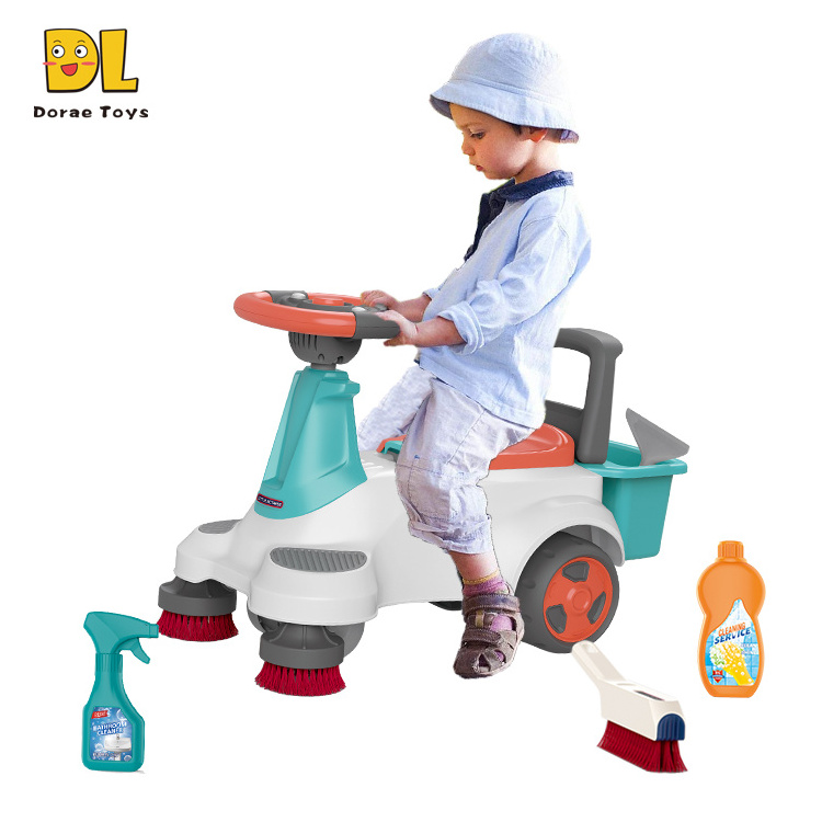 Ride On Car Educational Toys Cleaning Car Housework Wash Learning Children Car With Sound And Music