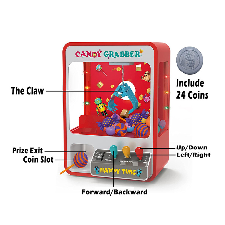 Claw Machine Desktop Game Gumball Candy Grabber Prize Dispenser Machine Toys For Kids Birthday Christmas Novelty Gifts