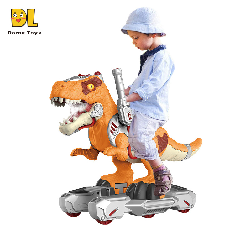 2022 Children Battery Powered Electric Dinosaur Scooter Kids Ride On Dinosaur Animal Toy With Spray & Music & Light