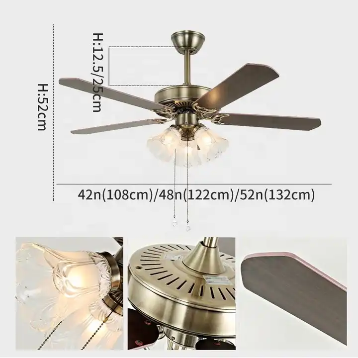 DC 42/48/52 ceiling fan with light kit with remote control 42/48/52 ceiling fan with light kit