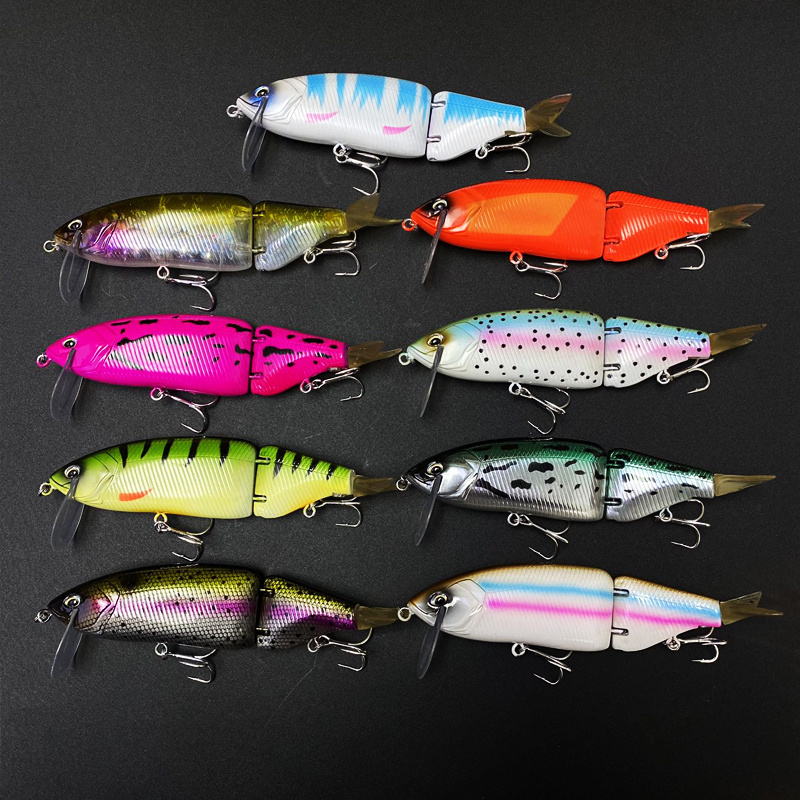 140mm 56g ABS Plastic Swimbait lifelike 2 Section Multi Jointed Minnow Fishing Lures Handmade Artificial Bait