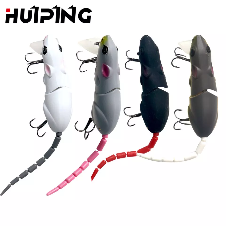 Artificial Mouse Lure 15.2g 80mm Swimbait Fishing Lure Plastic Rat Fishing Bait Fishing Lure With Treble Hook